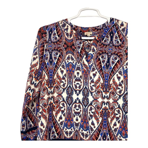 Cremieux Womens Blouse Multicolor Tunic Long Sleeve V Neck Pullover Medium - Picture 6 of 8